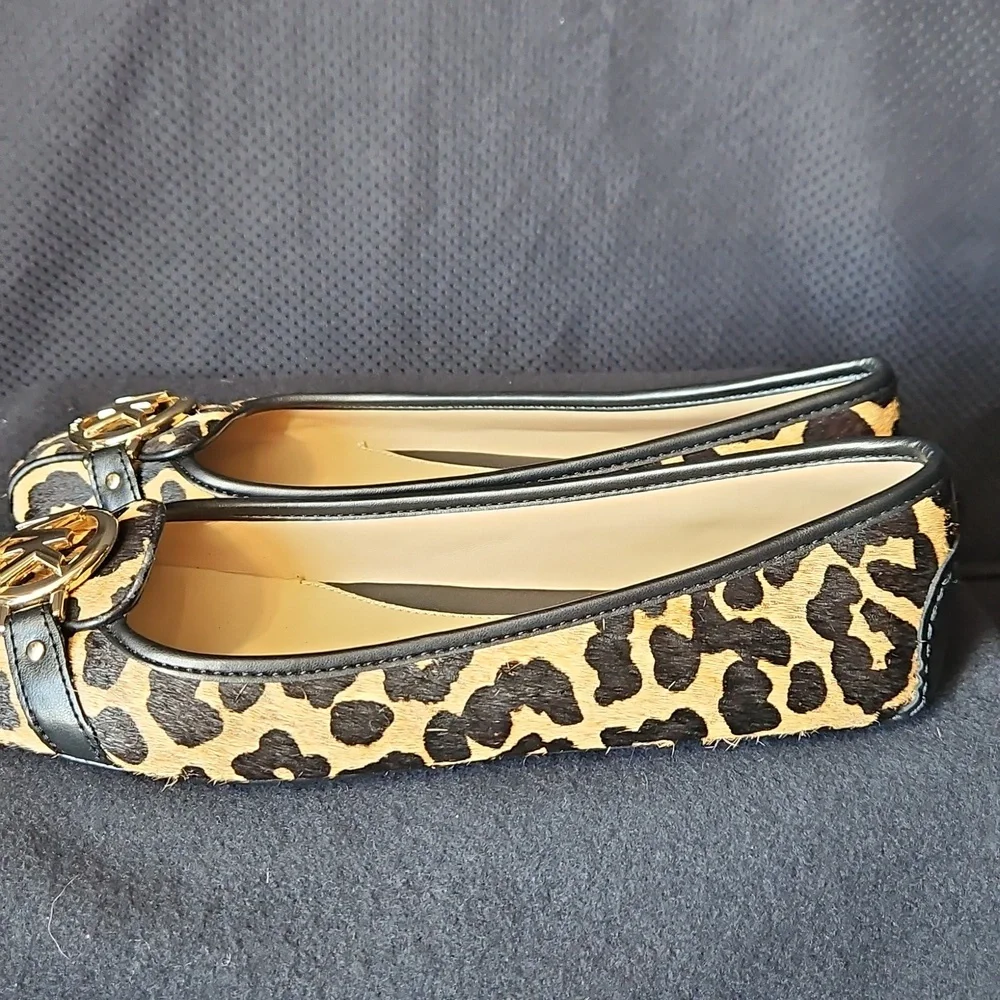 Michael Kors Leopard Calf Hair Flats New - Picture 4 of 8